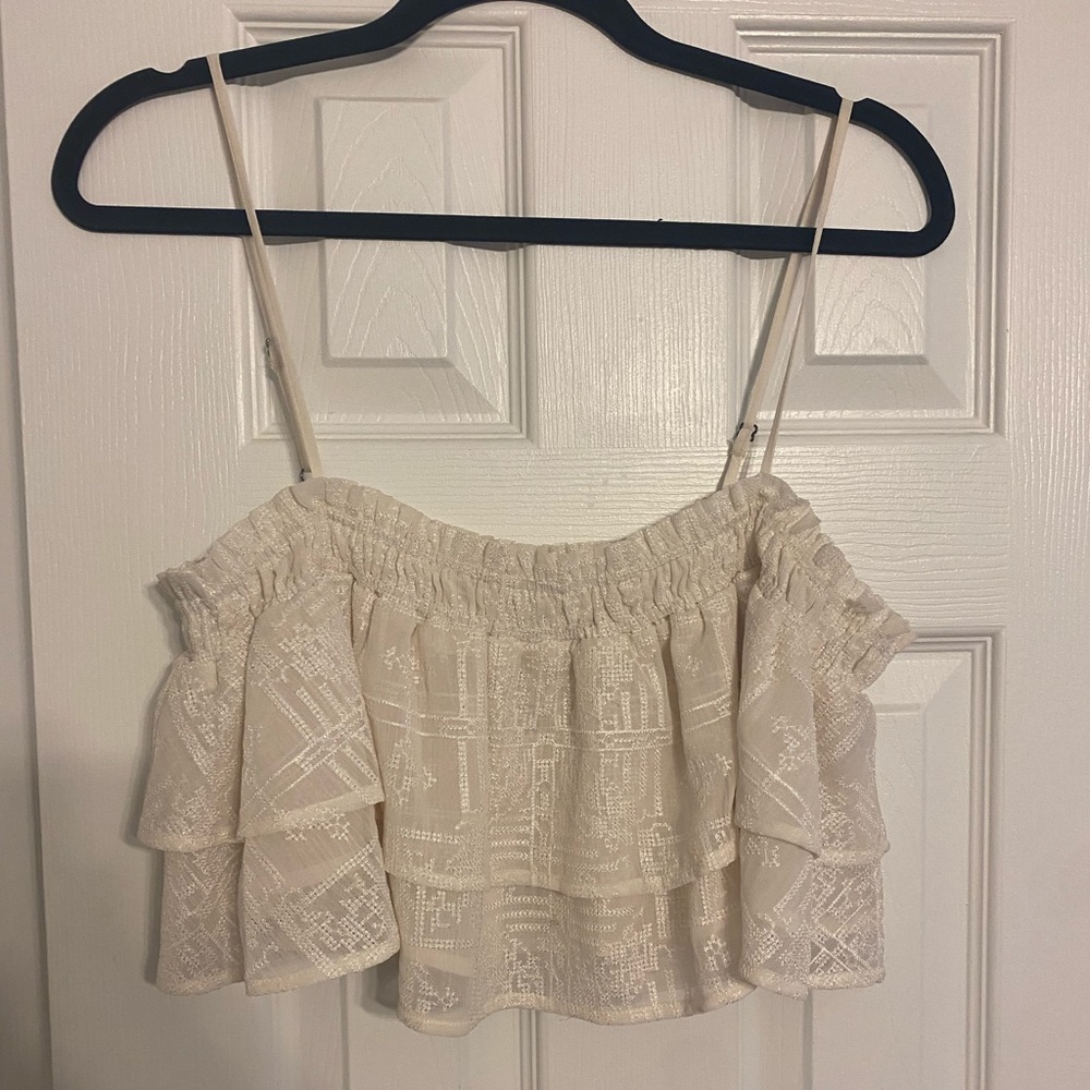 Off white Tularosa layered crop tank